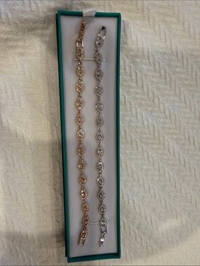 Givenchy Rose Gold and Silver Crystal Link Bracelets - Elegant Women's Jewelry